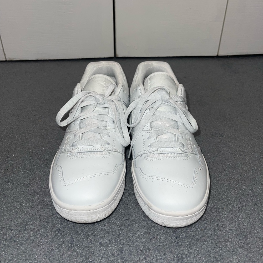 New Balance All-White Low-Top Sneakers